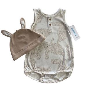 CARTER’S 12M 2Piece Bunny Bodysuit and Matching Bunny Hat